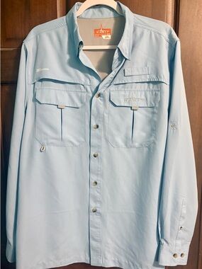 Habitat Pale Blue Long-Sleeve Outdoor Fishing Shirt